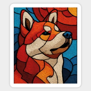 The Guardian | A Stained Glass Canine Portrait Sticker